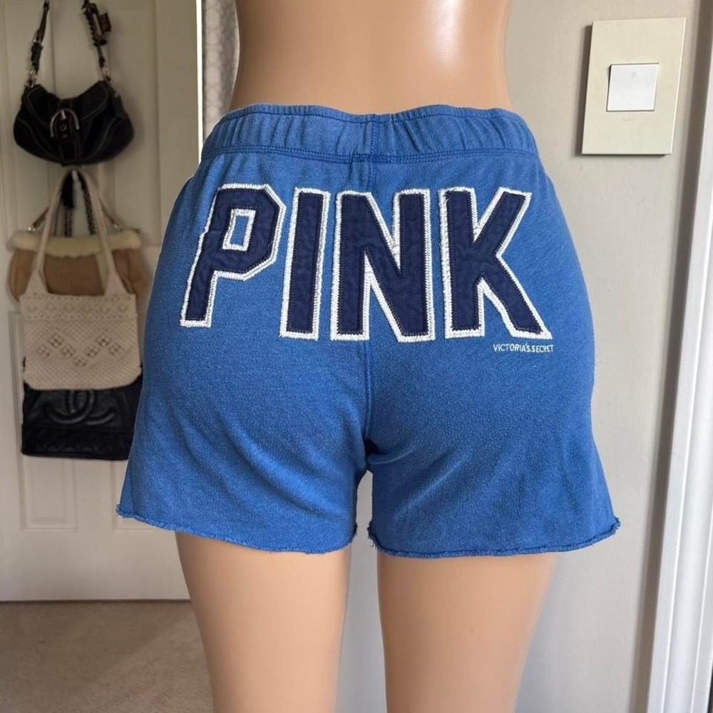 y2k 2000s victoria's secret pink blue shorts
